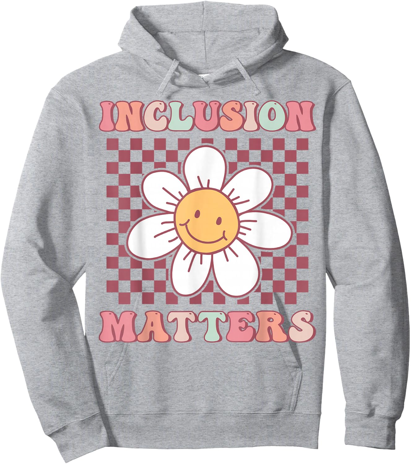 Groovy Inclusion Matters Cute Daisy Flower Special Education Hoodie - Hoodie | Ash