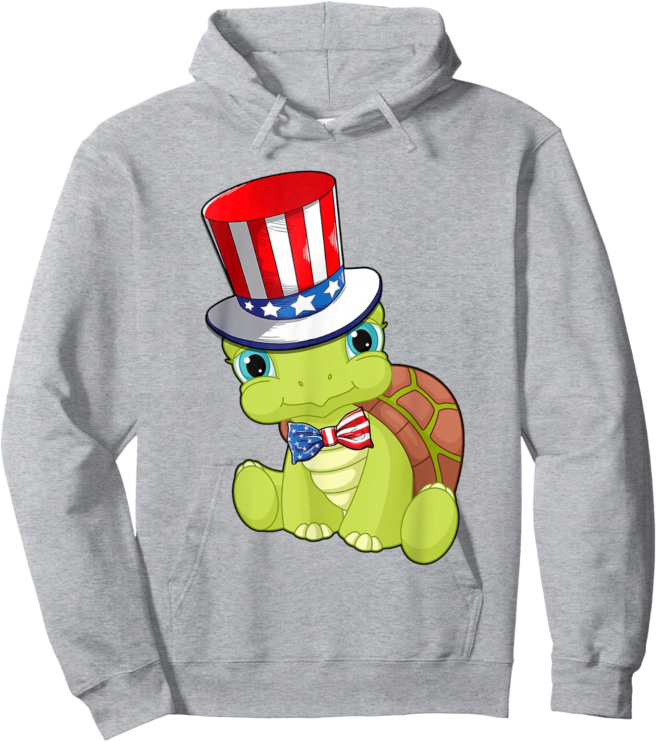 Turtle American Flag Hat Patriotic 4th Of July Shirt Gifts Women Kids Men Hoodie - Hoodie | Ash