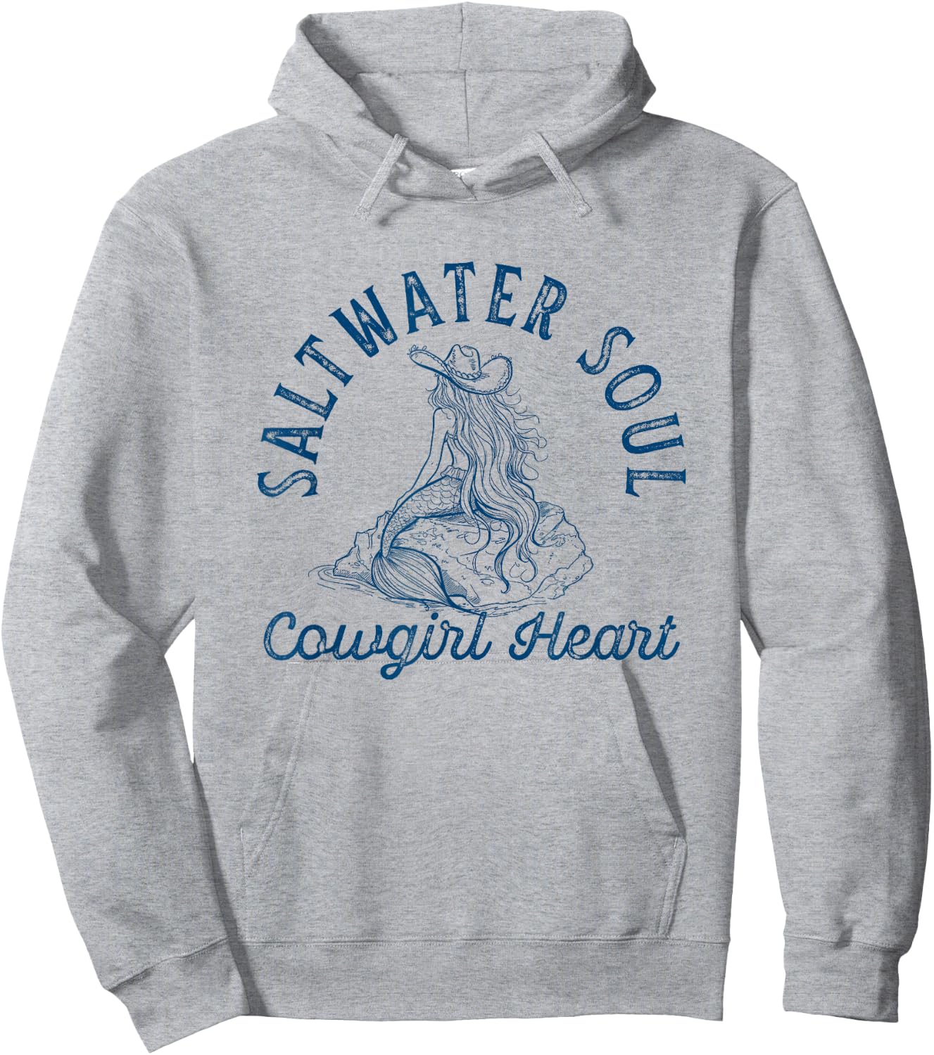 Coastal Cowgirl Aesthetic Western Beachy Cute Mermaid Core Hoodie - Hoodie | Ash