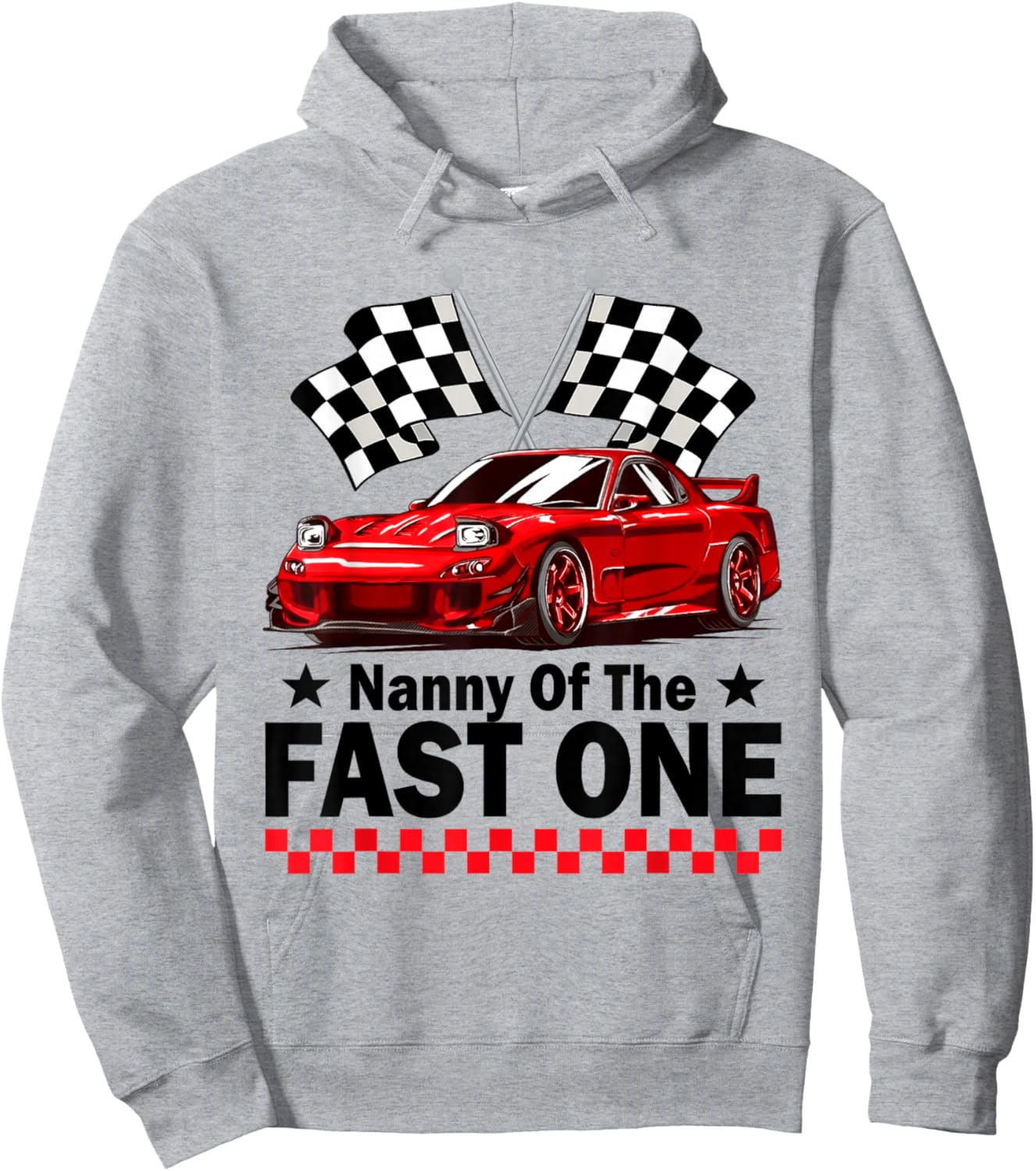 Nanny of The Fast One Car Racing 1St Birthday Hoodie - Hoodie | Ash