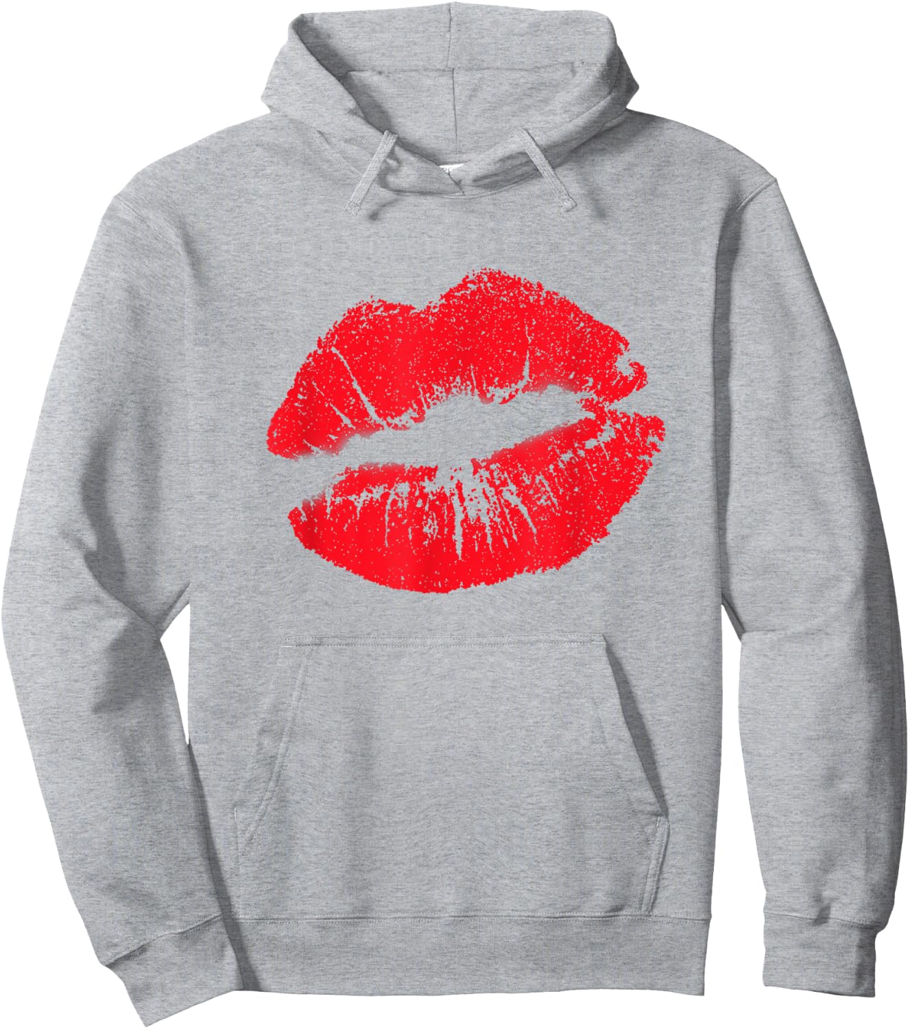Big Lips Cool Casual Red Lipstick Funny Women Lip Kiss Hoodie - Hoodie | Ash
