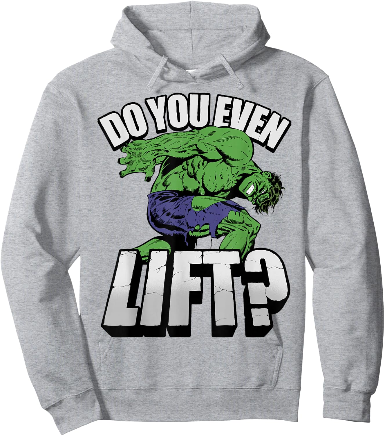 Marvel Hulk Do You Even Lift Workout Graphic Hoodie - Hoodie | Ash