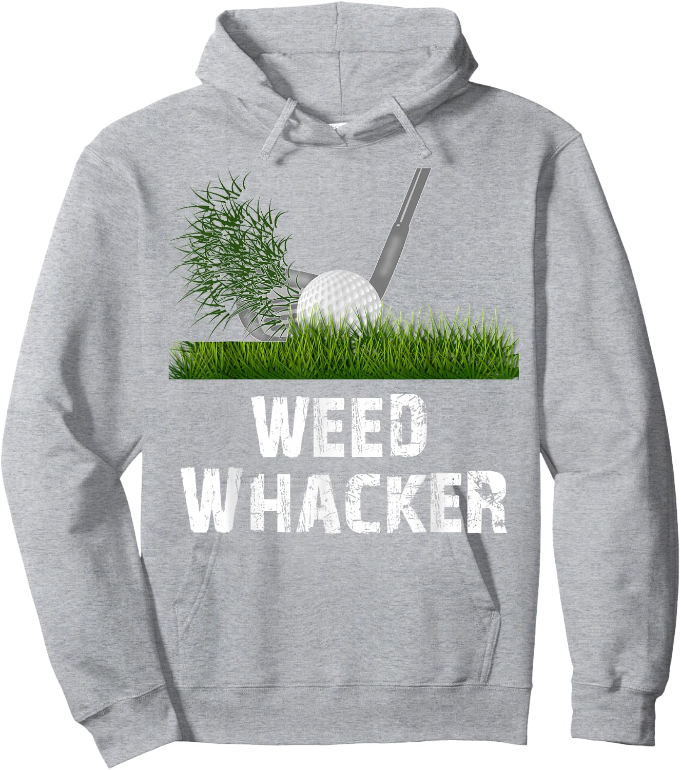 Distressed Funny Golf Weed Whacker Gift Golfers Hoodie - Hoodie | Ash