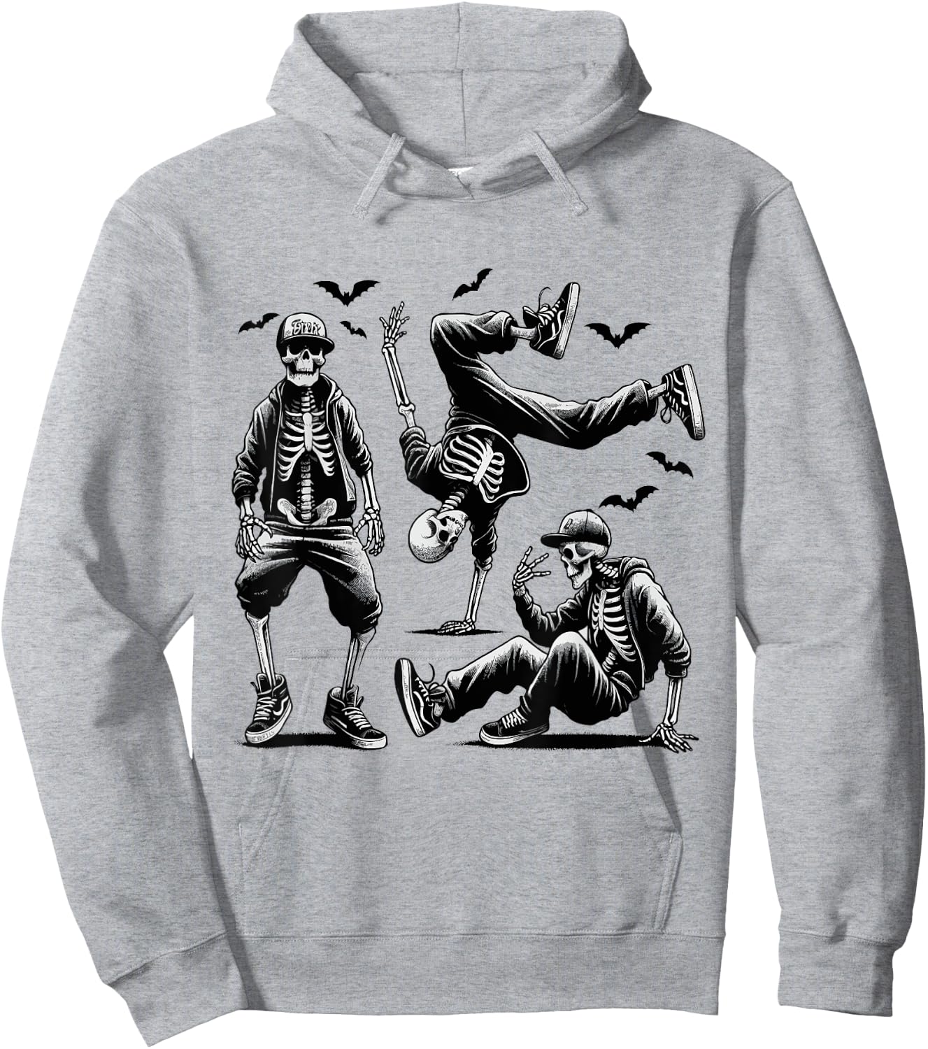 Funny Skeletons Dance Breakdance Halloween Dancing Skeleton Hoodie - Hoodie | Ash