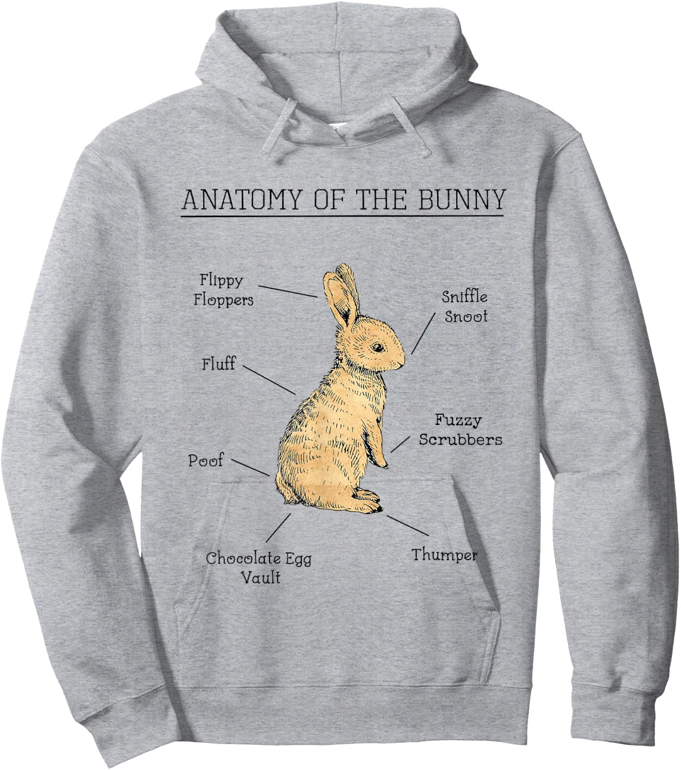 Anatomy Of The Bunny Cute Animal Love Rabbit Easter Funny Hoodie - Hoodie | Ash