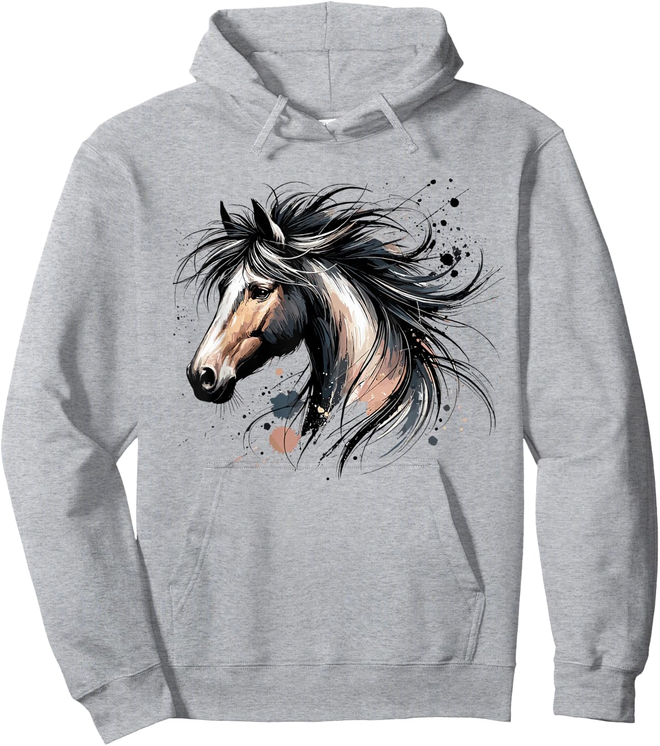 Horse Riding; Horse Portrait; Western Horseback & Equestrian Hoodie - Hoodie | Ash