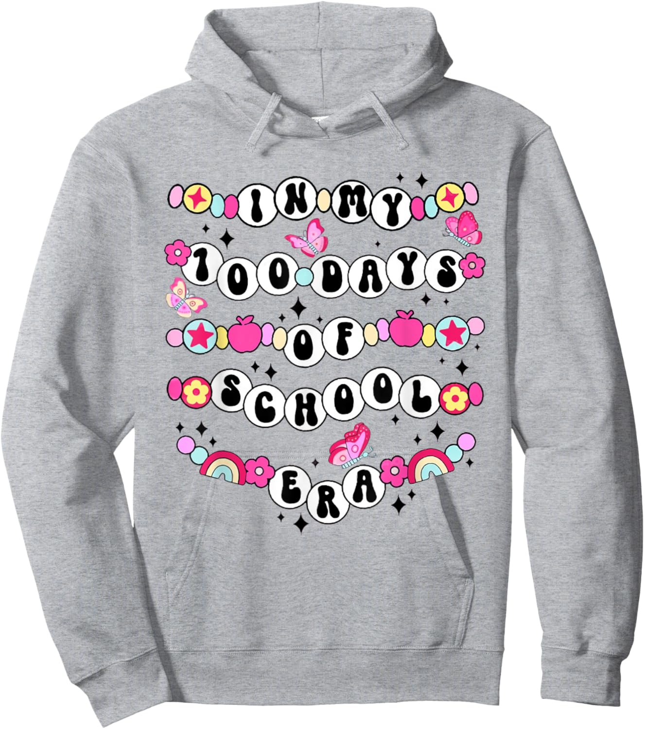 In My 100 Day Of School Era Friendship Bracelet Teacher Hoodie - Hoodie | Ash