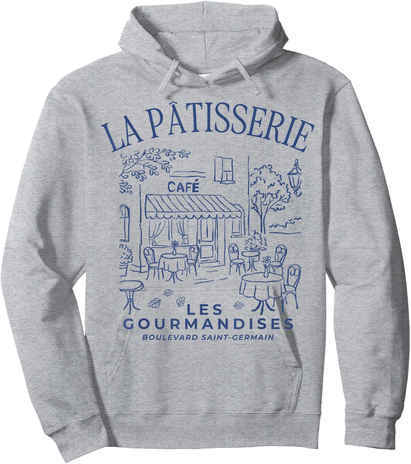 La Patisserie Les Gourmandises French Café Caffeinated Hoodie - Hoodie | Ash