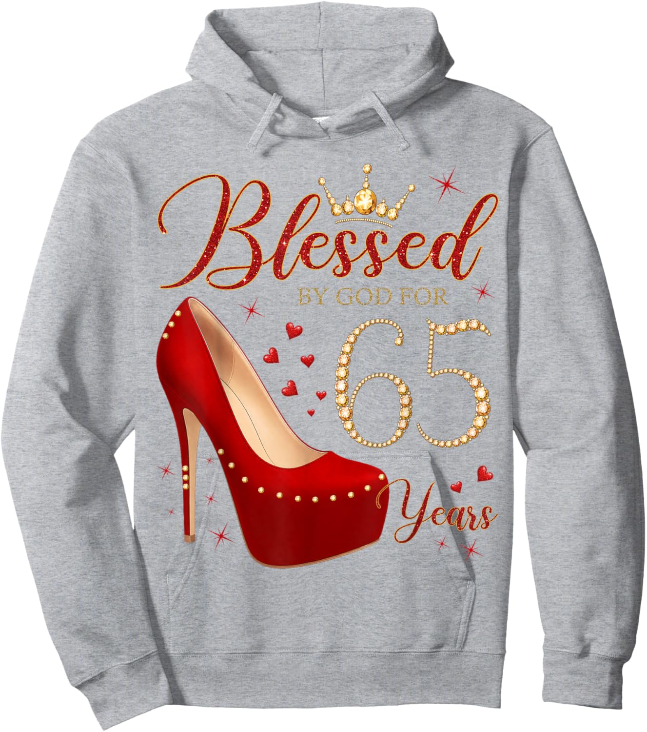 Blessed By God for 65 Years Old 65th Birthday Party Hoodie - Hoodie | Ash