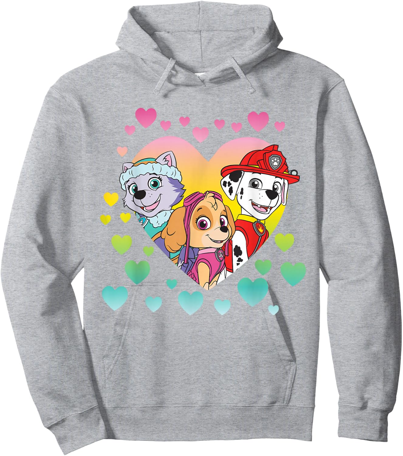 Paw Patrol Characters in Hearts Hoodie - Hoodie | Ash