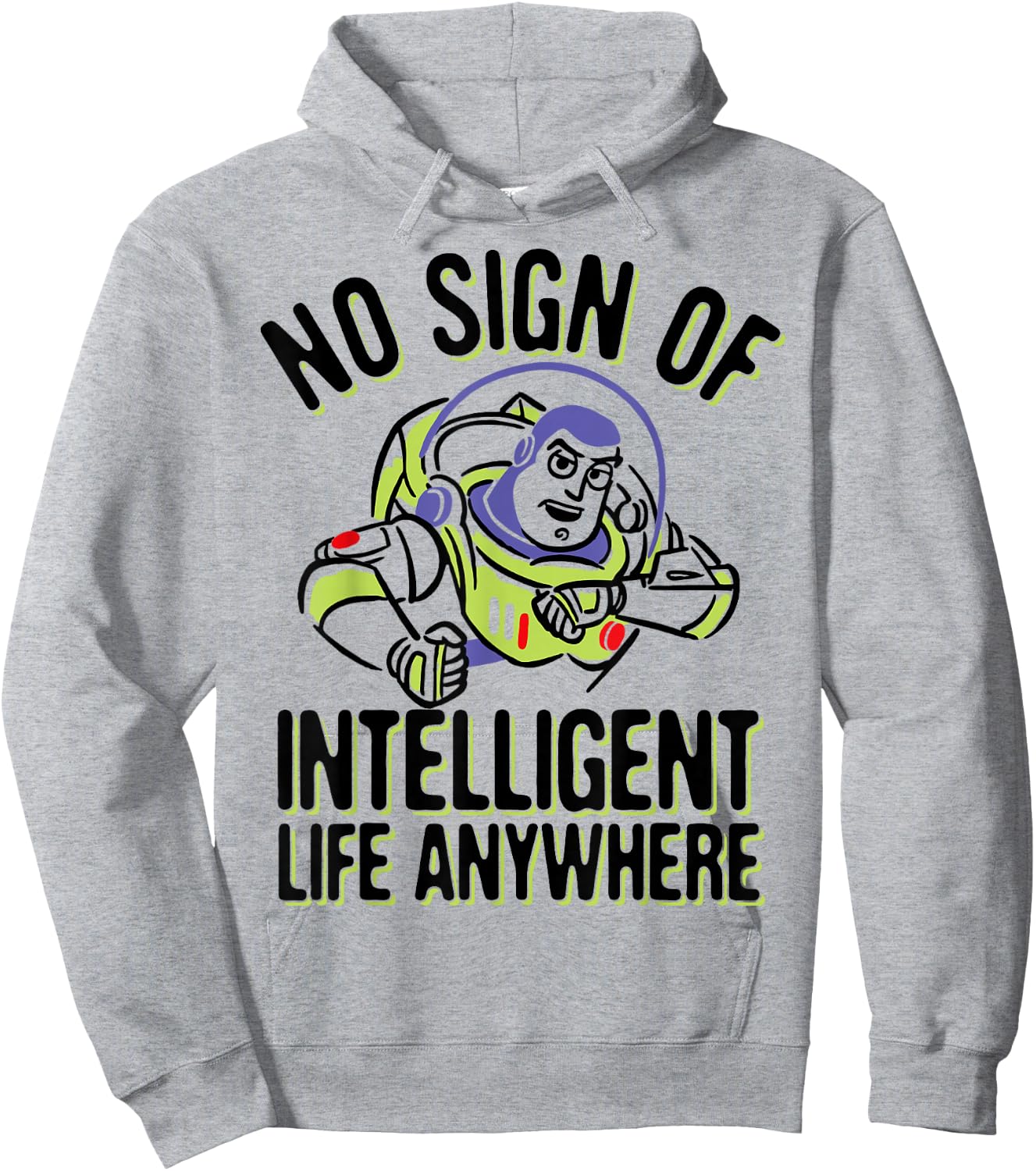 Disney Pixar Toy Story Buzz Lightyear No Intelligent Life Hoodie - Hoodie | Ash