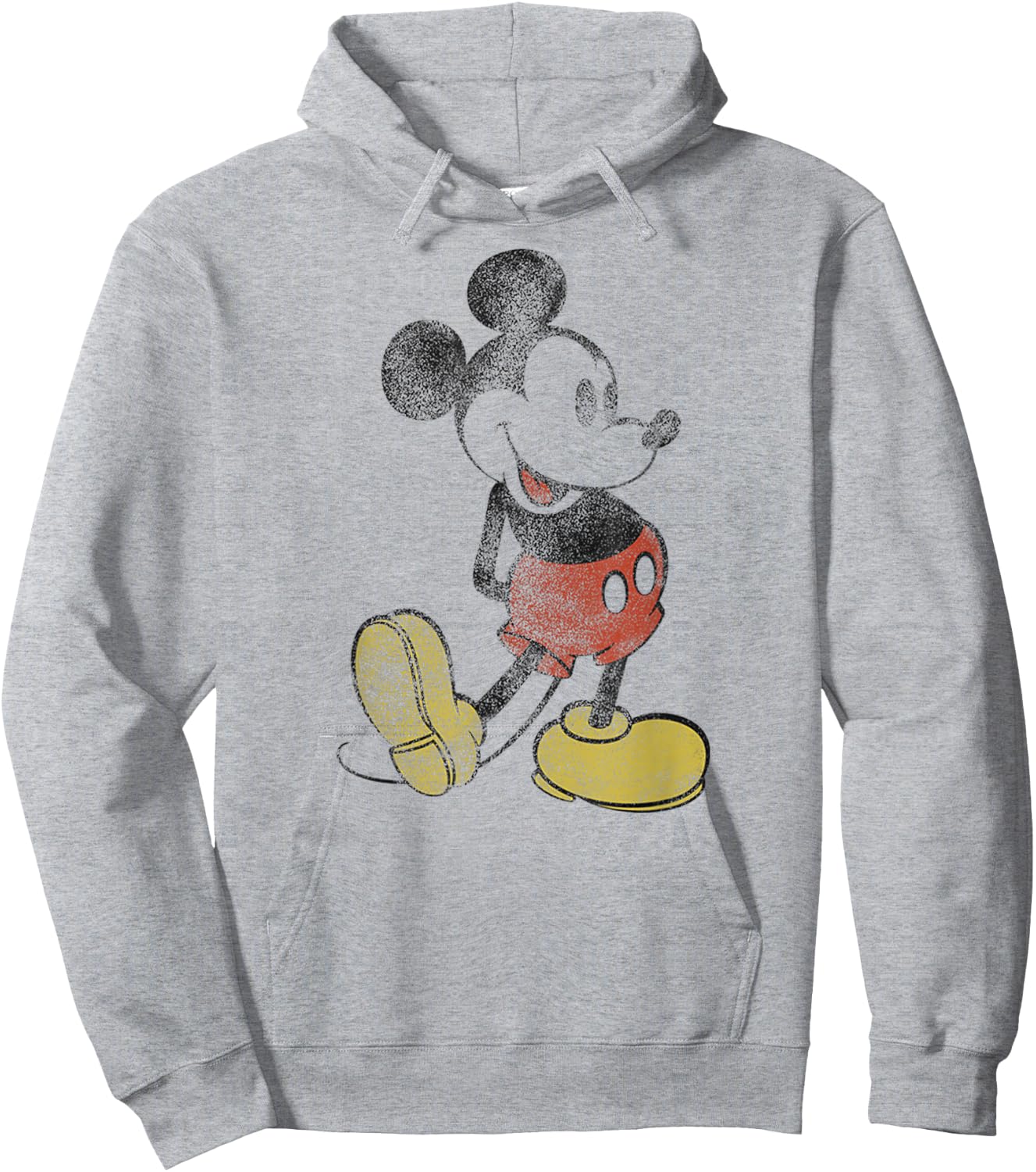 Disney - Mickey Mouse Distressed Classic Pose Hoodie - Hoodie | Ash
