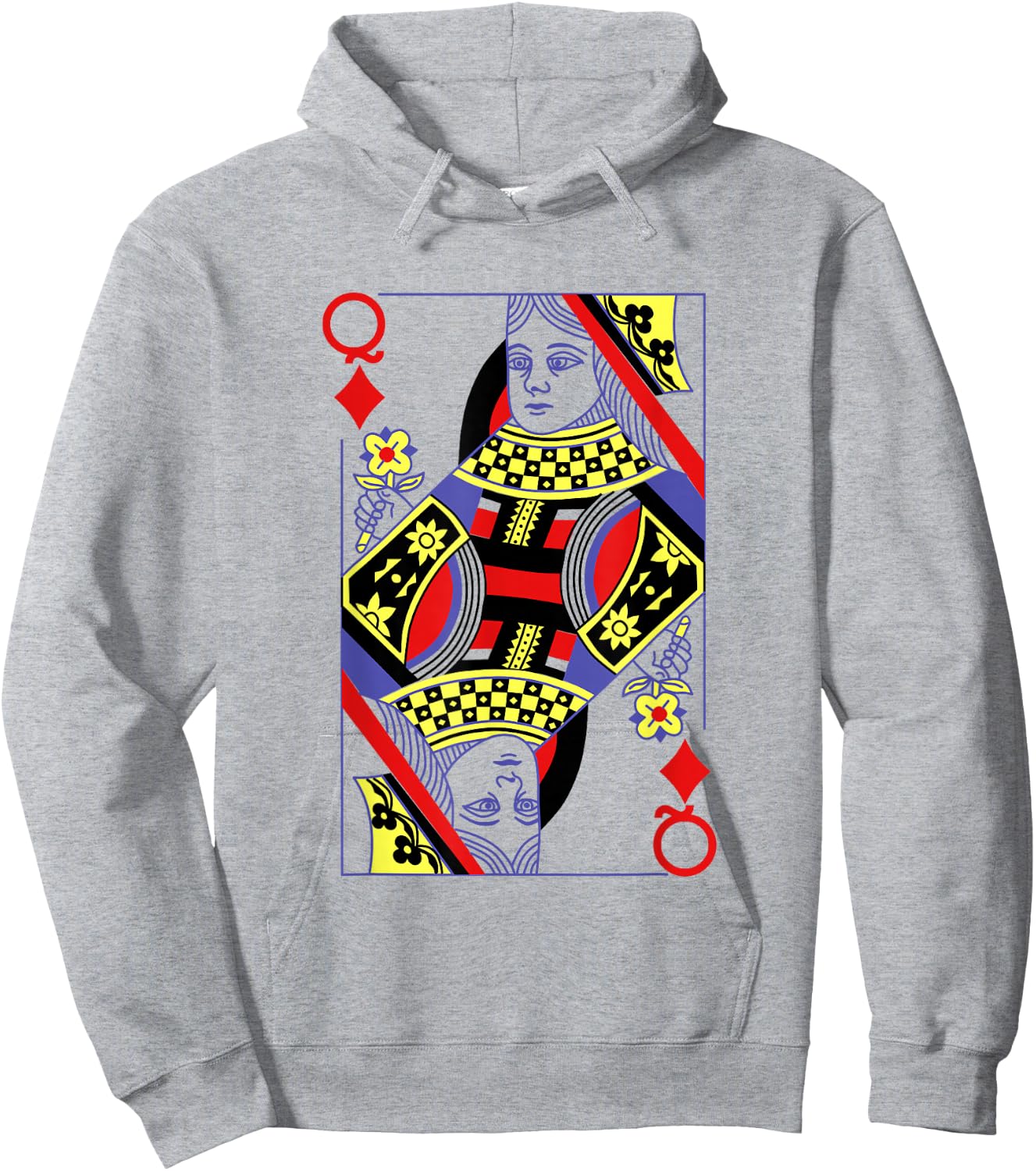 Queen Of Diamonds Deck Of Cards Playing Cards Halloween Hoodie - Hoodie | Ash