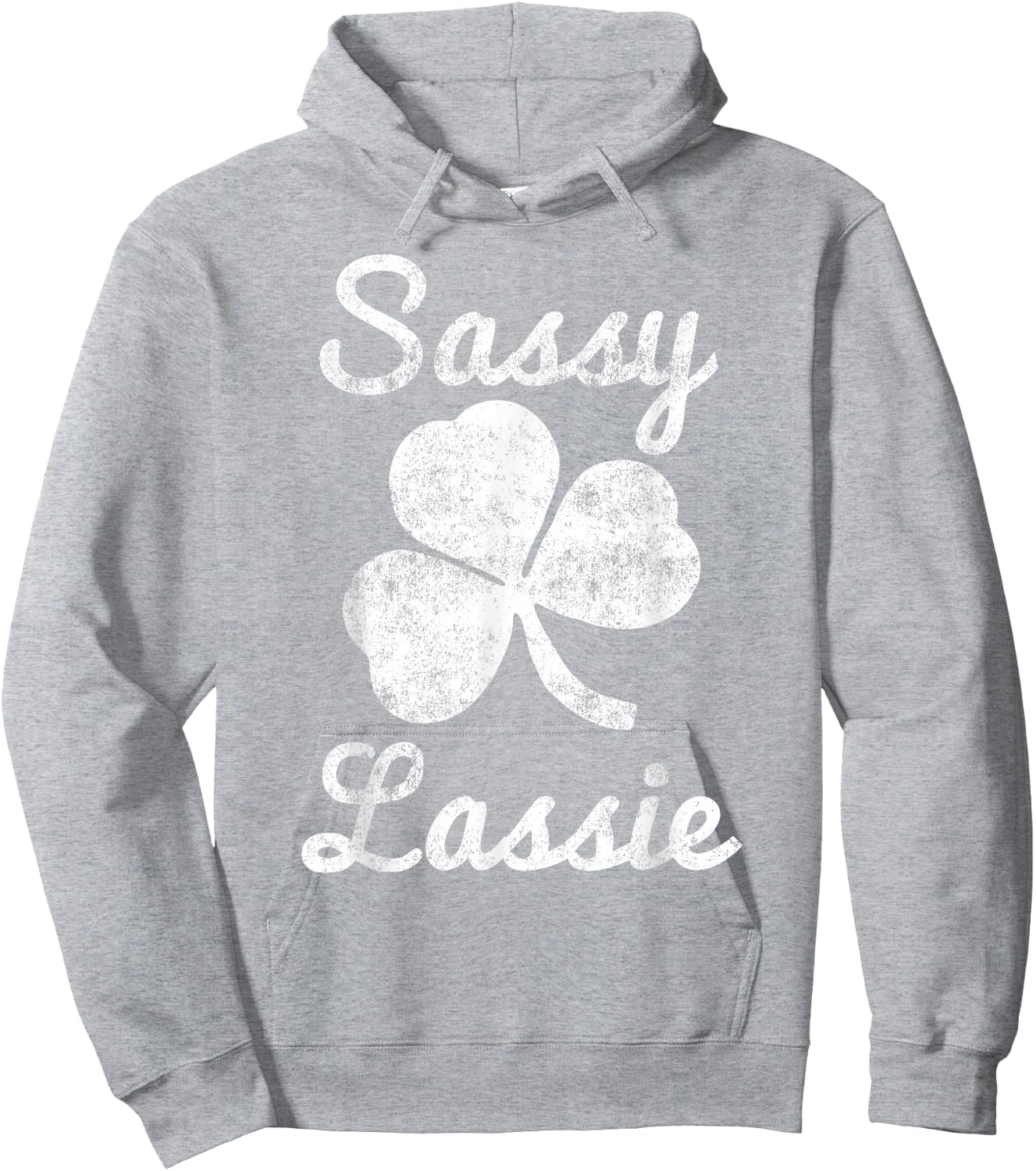 Sassy Lassie Vintage Cute Funny Girl Women St Patricks Day Hoodie - Hoodie | Ash