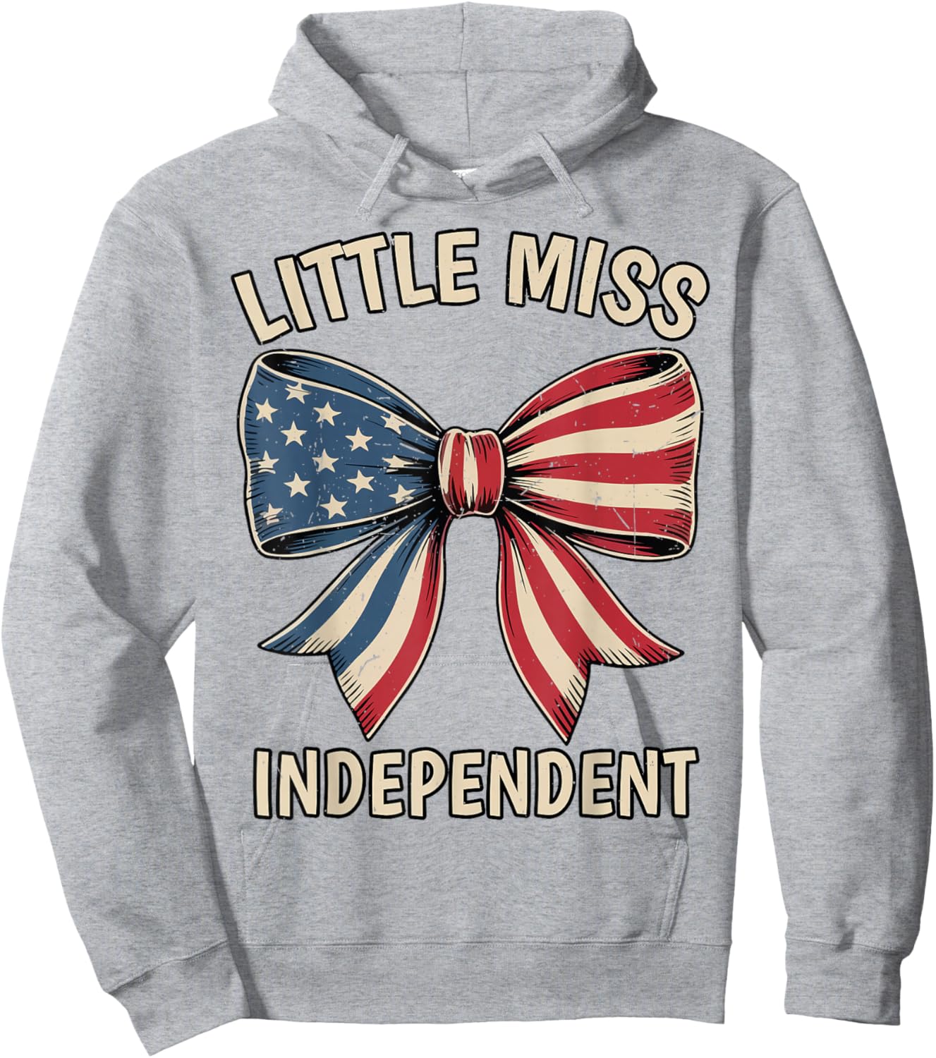 Coquette Bows Little Miss Independent 4th July Girl Toddler Hoodie - Hoodie | Ash