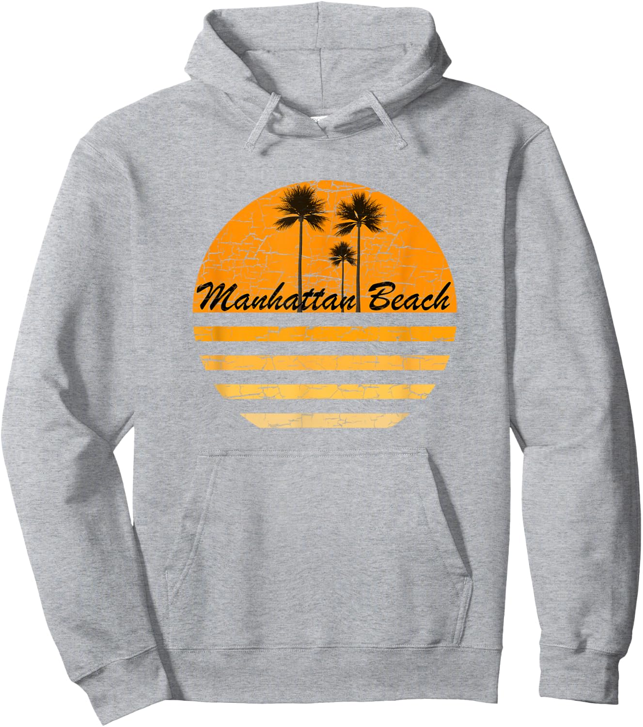 Manhattan Beach, CA Vintage 70s Throwback Surf Hoodie - Hoodie | Ash