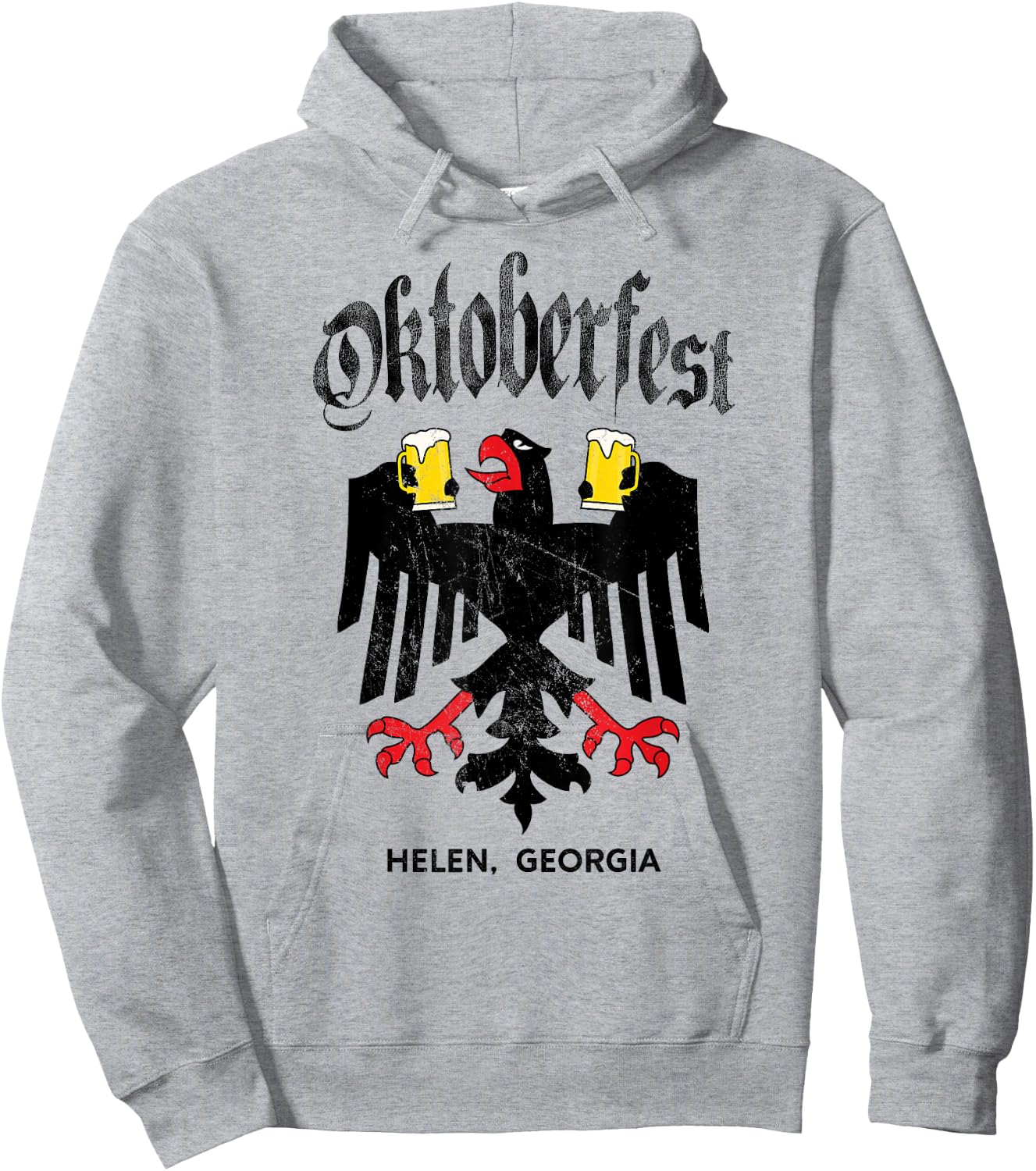 Helen GA Oktoberfest German Eagle Drinking Buddy Hoodie - Hoodie | Ash