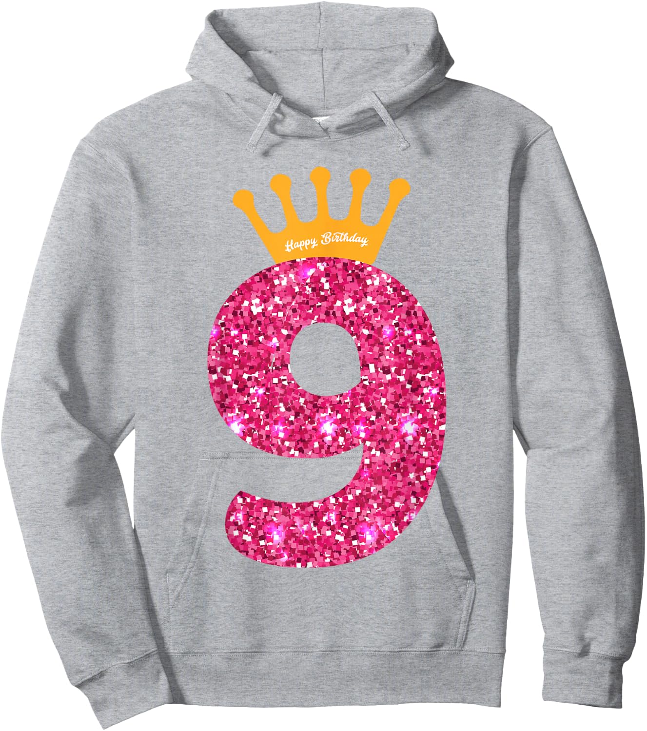 Happy Birthday Girls 9th Party 9 Years Old Bday Hoodie - Hoodie | Ash