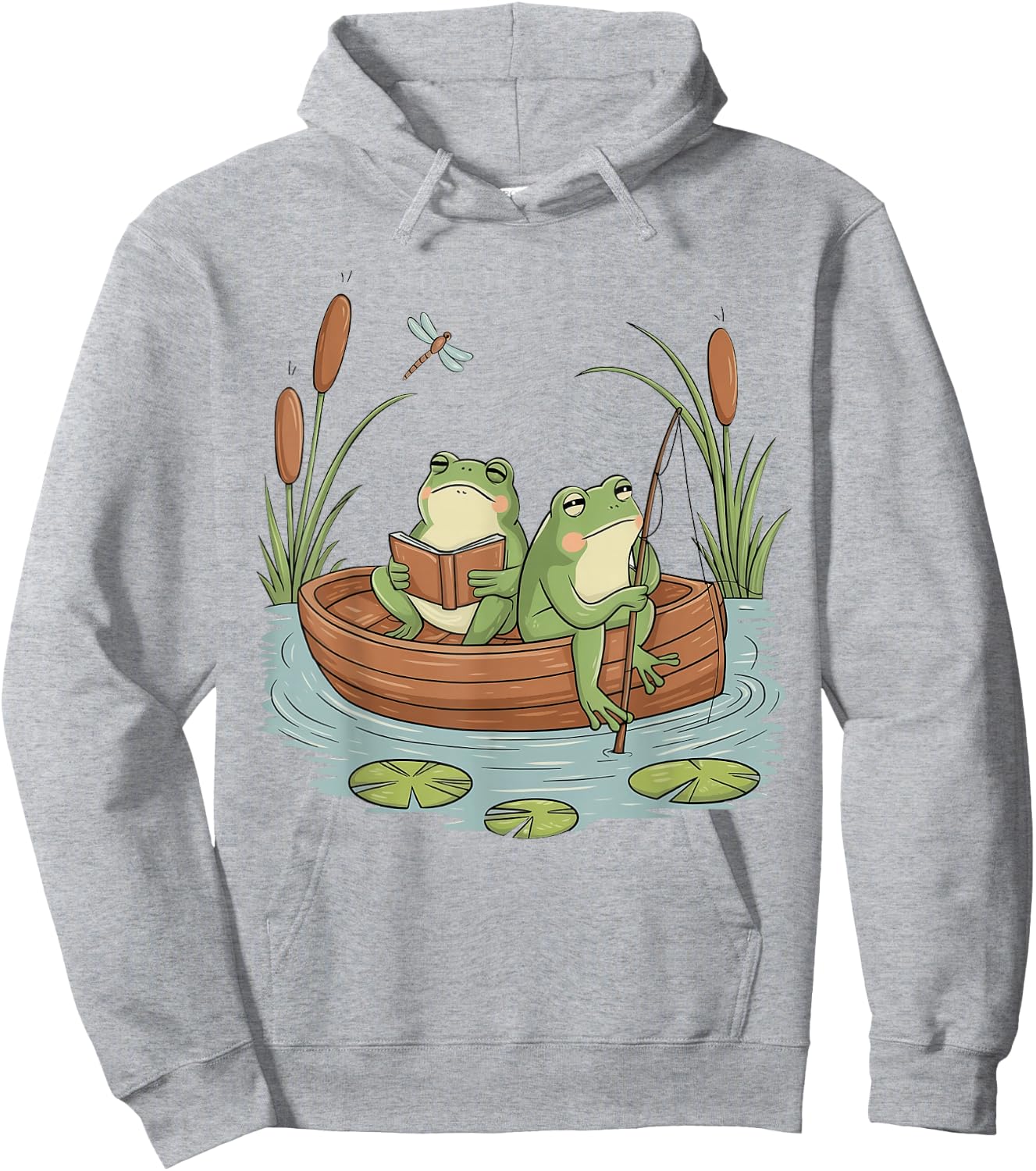 Frog Cottagecore Aesthetic Frog Fishing Nostalgia Frog Lover Hoodie - Hoodie | Ash