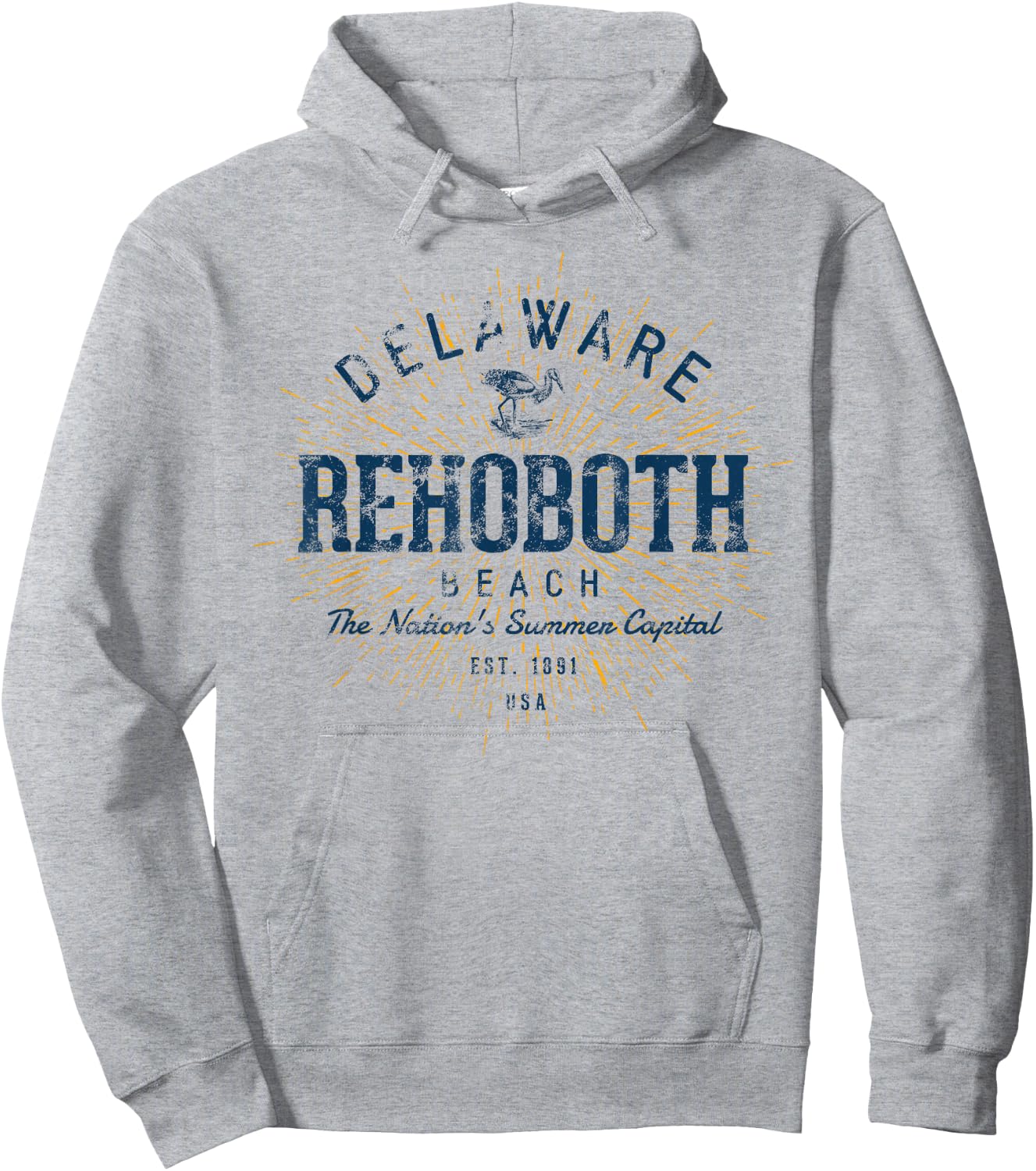 Vintage Rehoboth Beach Retro Hoodie - Hoodie | Ash