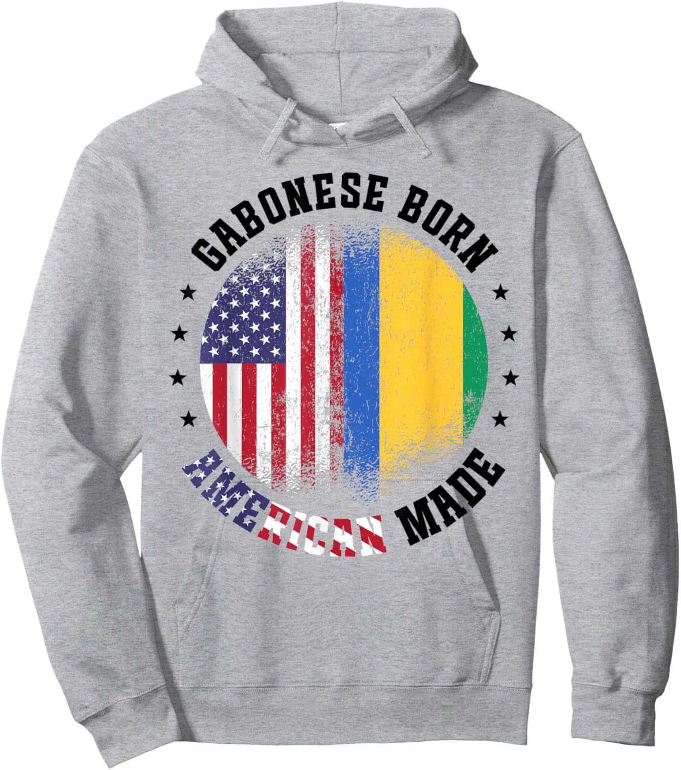 Gabonese Flag American US Flag Outfit for Gabon Hoodie - Hoodie | Ash