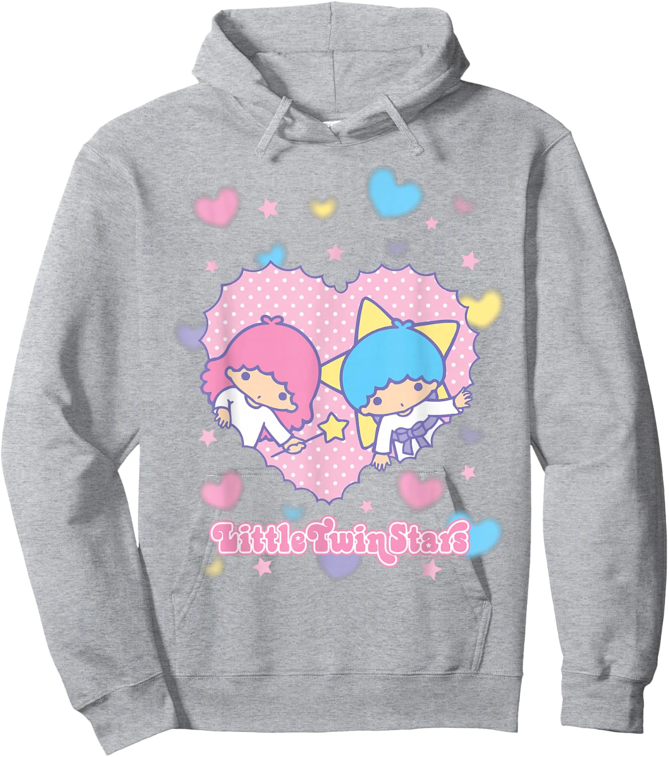 Little Twin Stars Retro Logo Valentine Hoodie - Hoodie | Ash