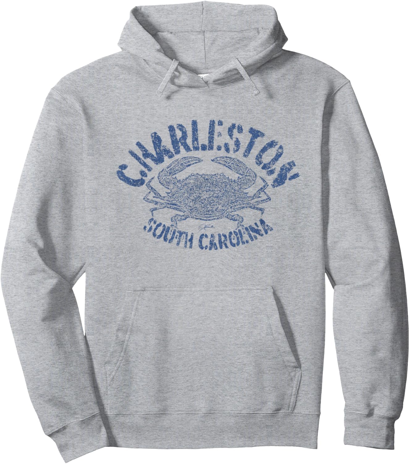 JCombs: Charleston, SC, Blue Crab Hoodie - Hoodie | Ash
