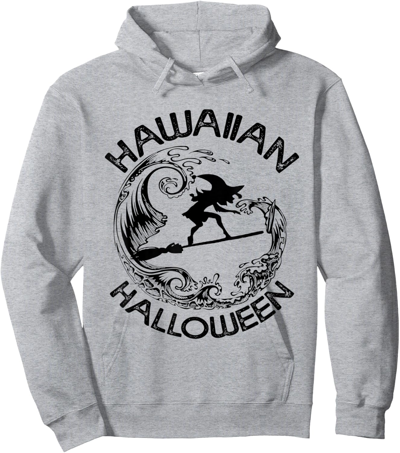 Hawaiian Halloween - Witch Surf Surfing on Waves Hoodie - Hoodie | Ash
