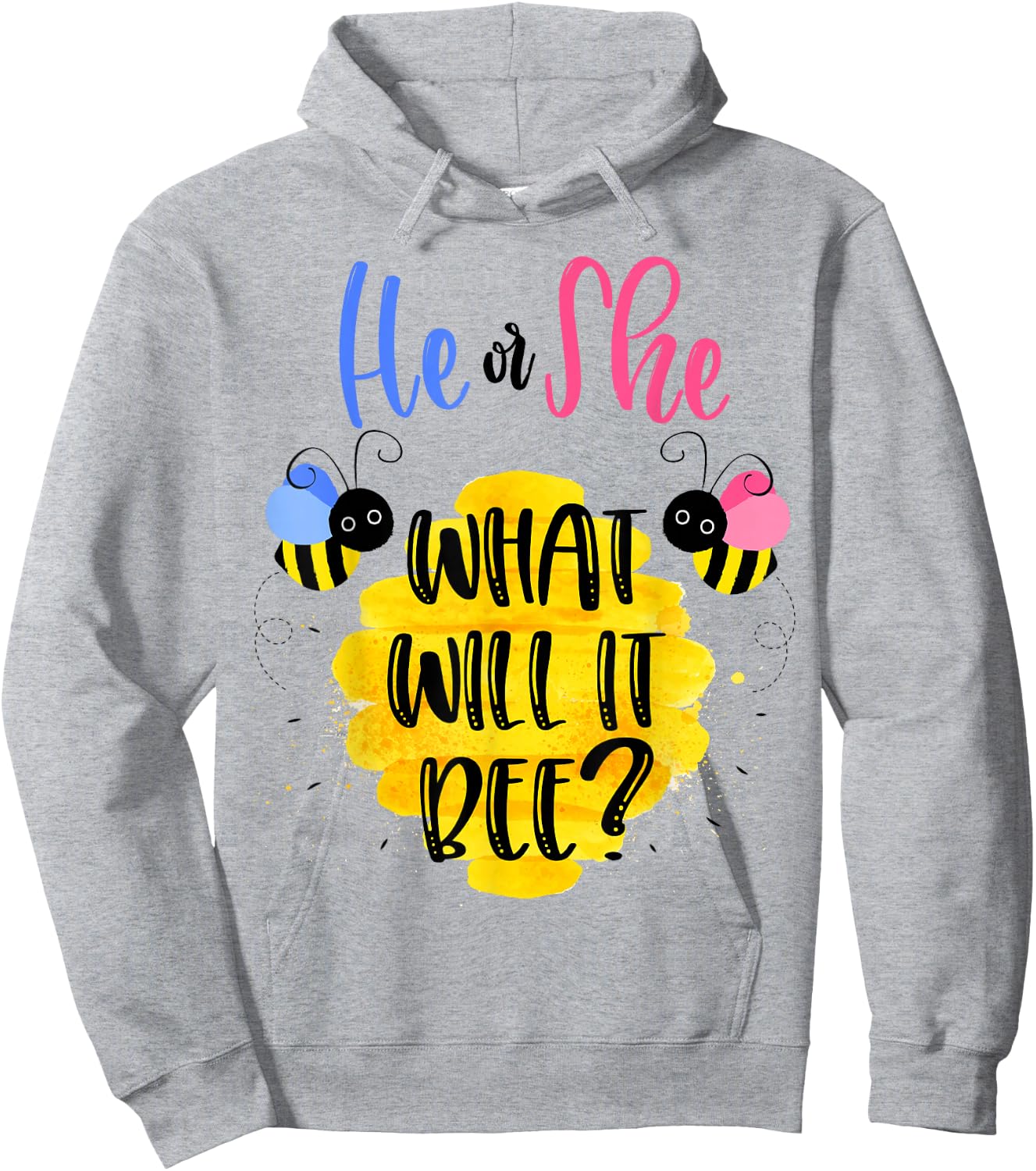 Gender Reveal What Will It Bee Shirt He or She Boy Girl Hoodie - Hoodie | Ash