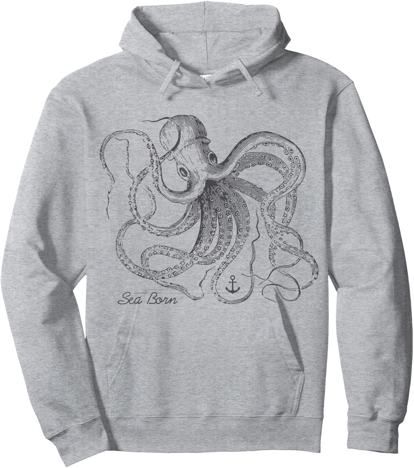 Vintage Black Octopus Marine Biologist Ocean Sea Life Hoodie - Hoodie | Ash
