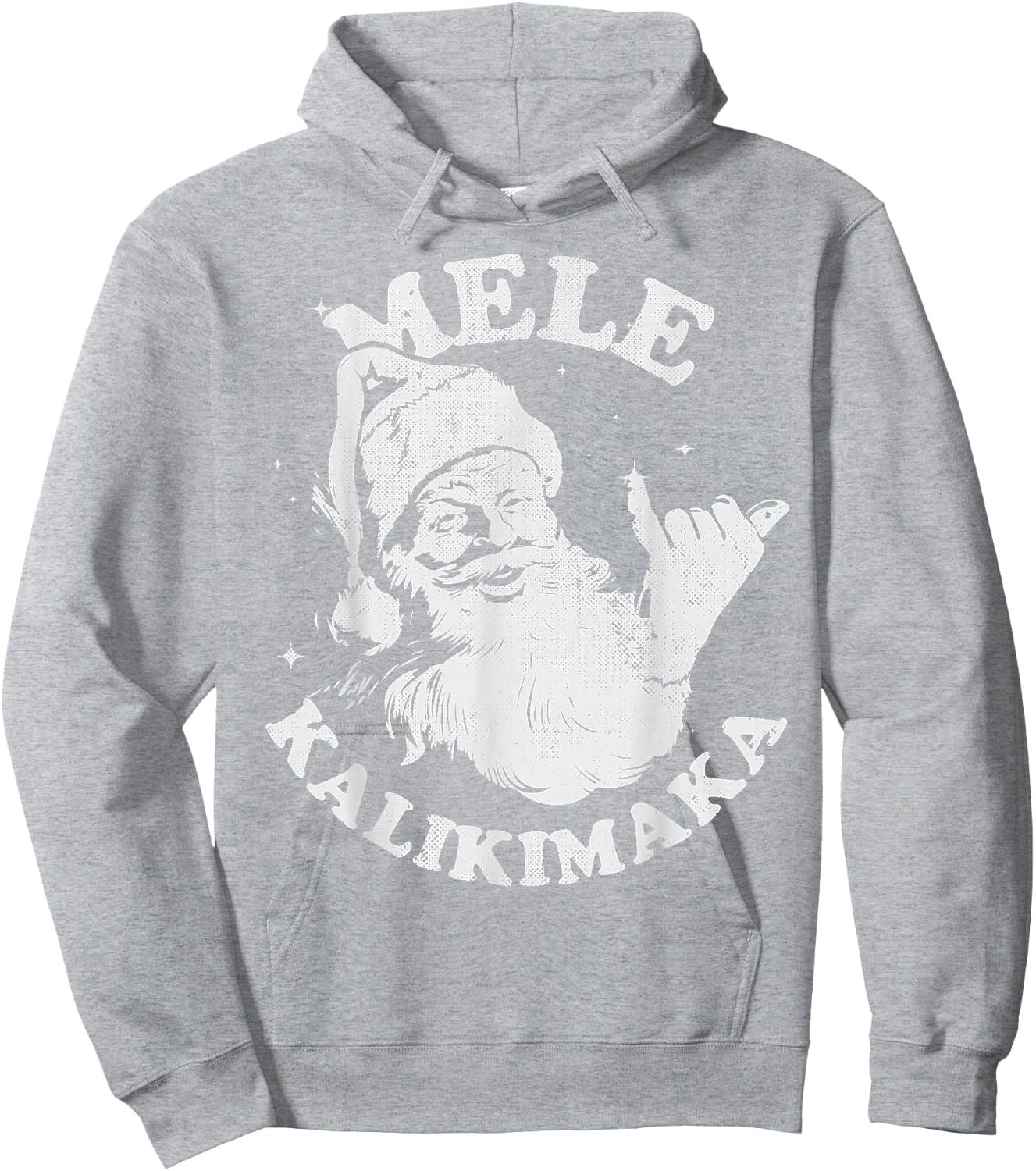 Retro Christmas Surf, Mele Kalikimaka Santa Shaka Hawaii Hoodie - Hoodie | Ash