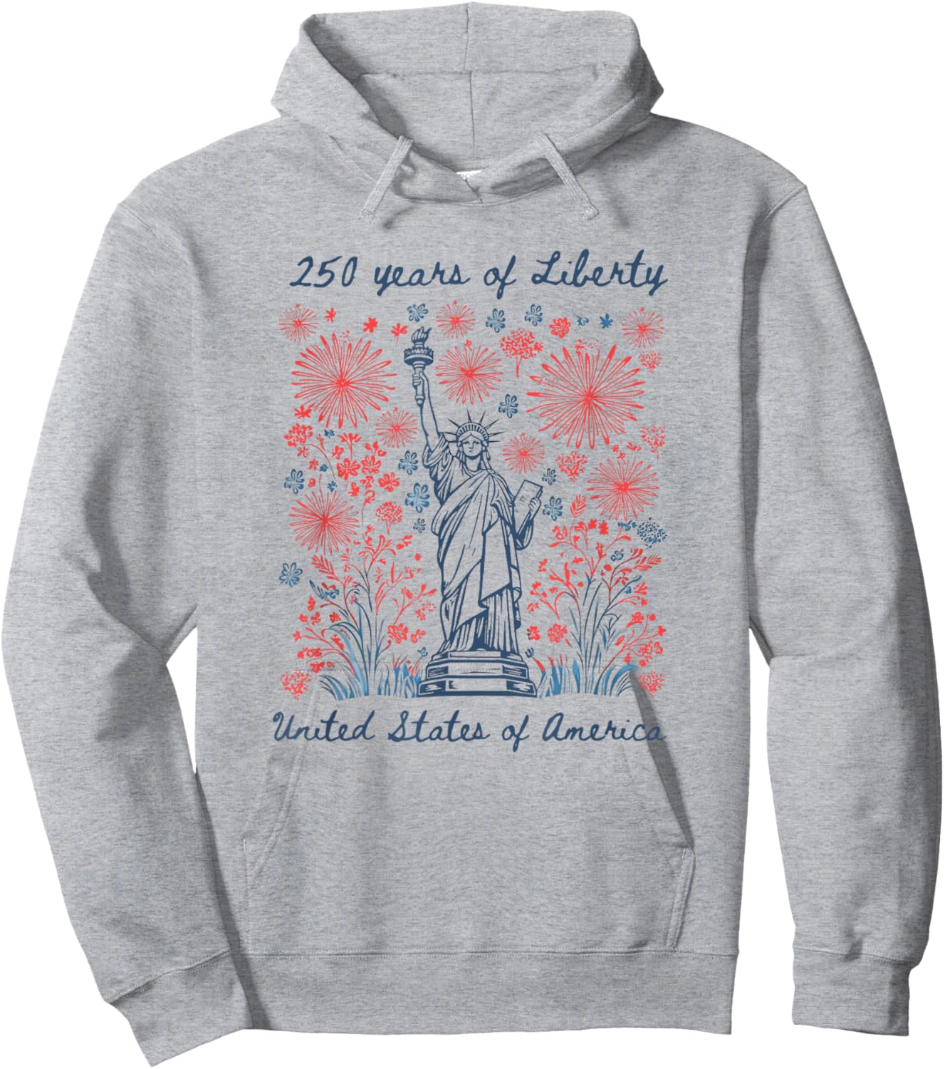 250 Years of Liberty 1776-2026 USA 4th July Women Patriotic Hoodie - Hoodie | Ash