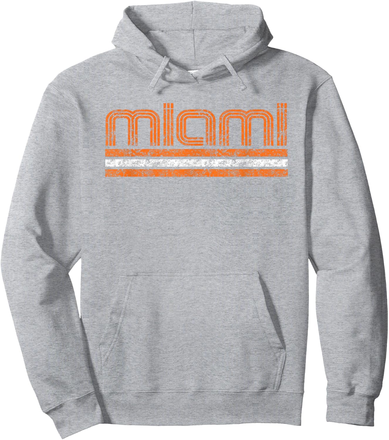 Miami Florida Retro Vintage Weathered Hoodie - Hoodie | Ash