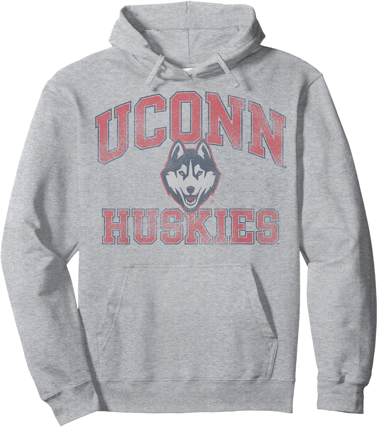 Connecticut Huskies Vintage Worn Gray Officially Licensed Hoodie - Hoodie | Ash