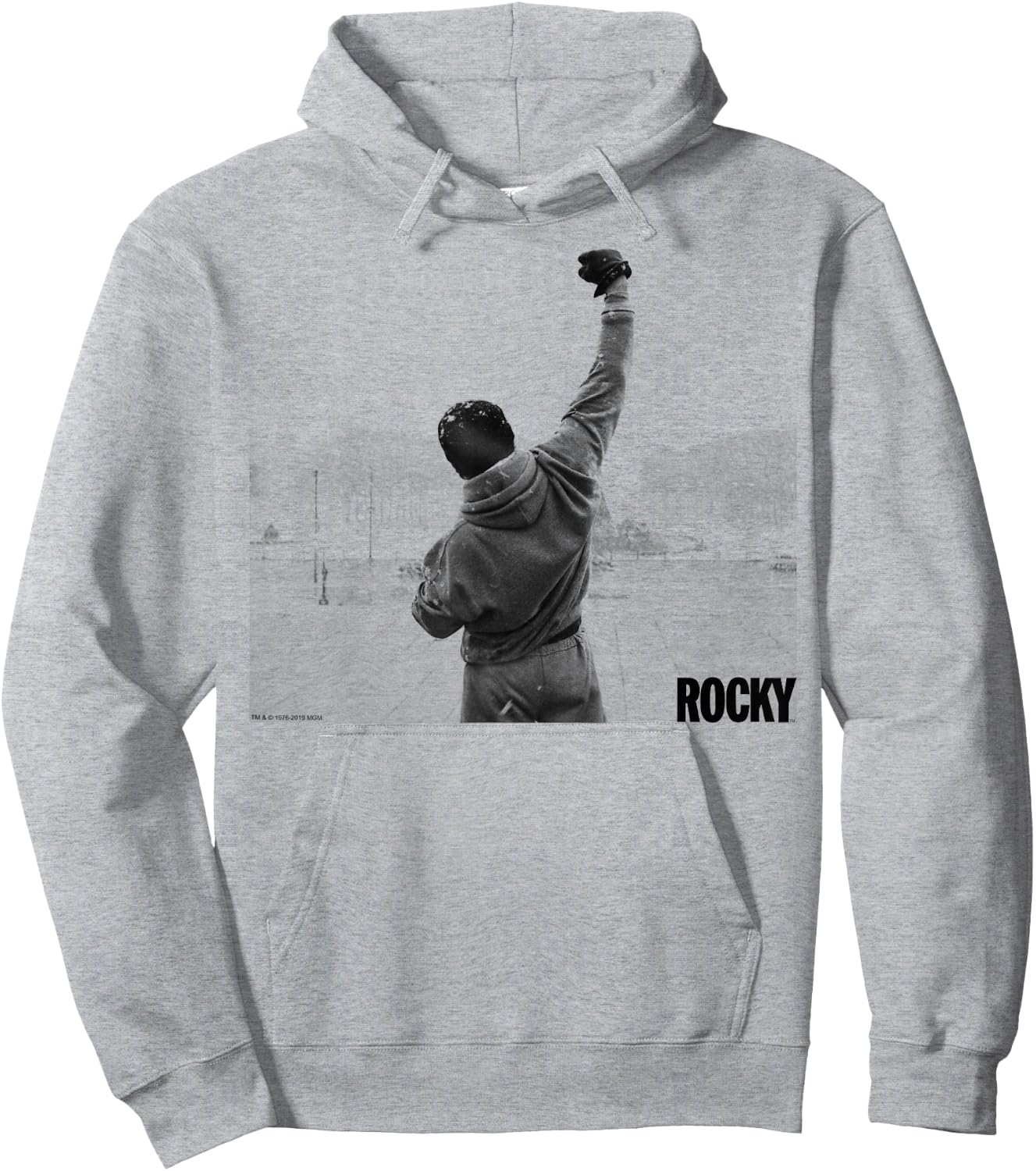 Rocky Fist Raise Grey Scale Movie Poster Hoodie - Hoodie | Ash