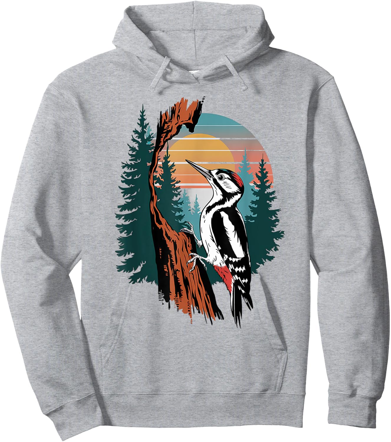Woodpecker Hunting Hiking Outdoor Camping Forest Men Women Hoodie - Hoodie | Ash