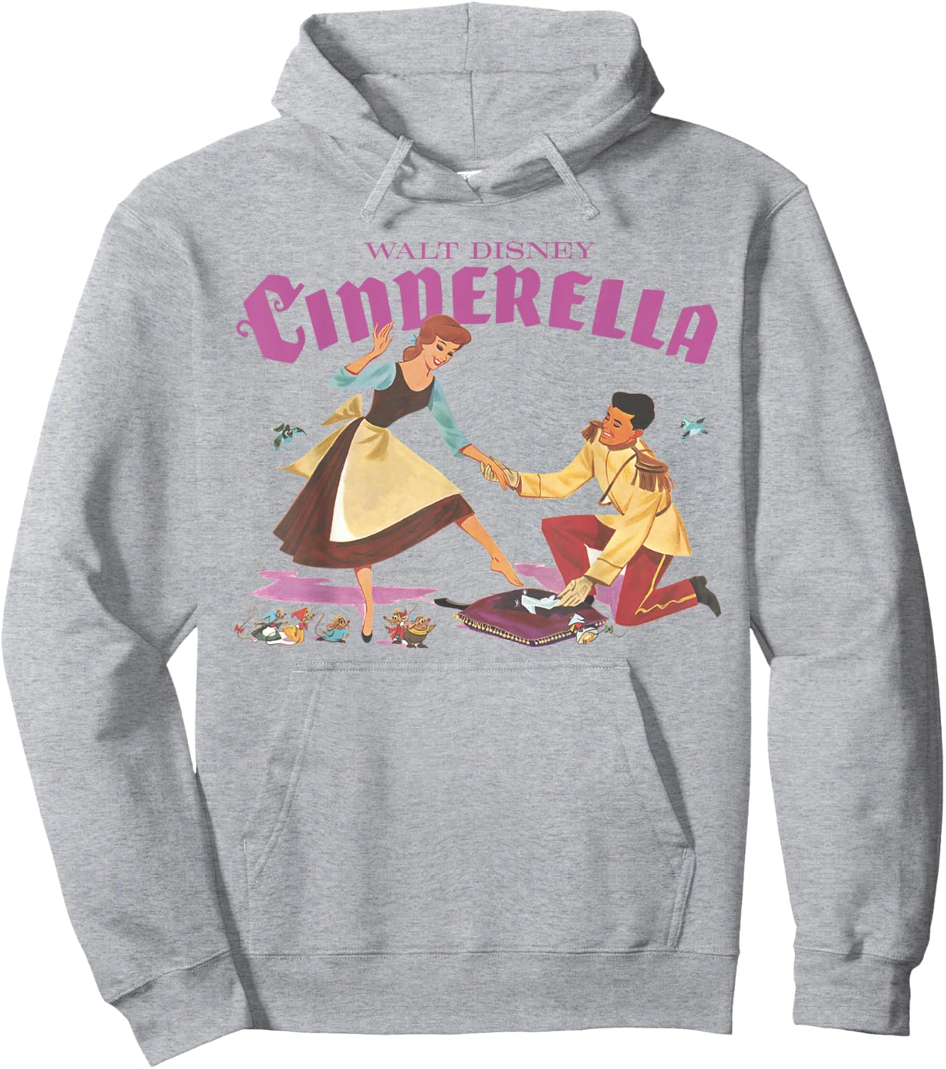 Disney Cinderella Shoe Fitting Title Logo Hoodie - Hoodie | Ash