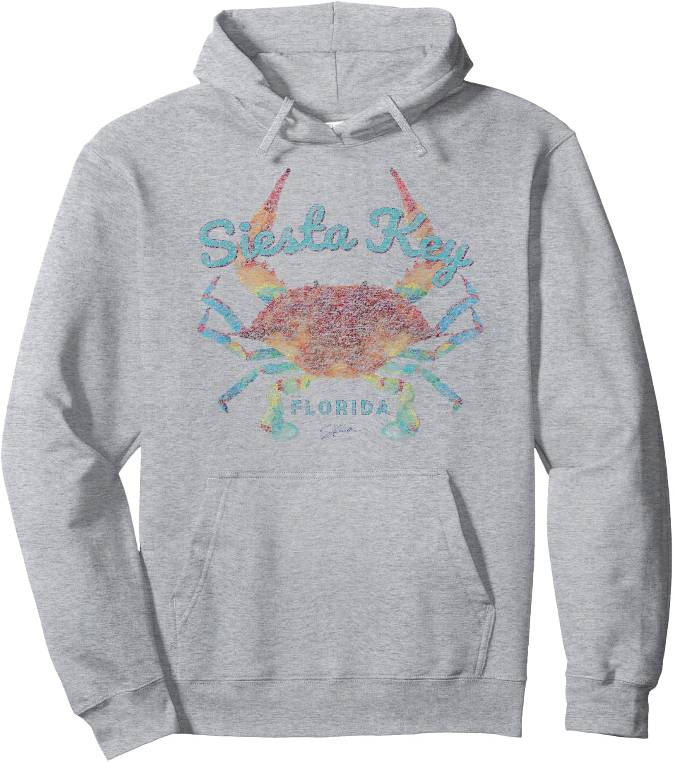 JCombs: Siesta Key, FL, Blue Crab Hoodie - Hoodie | Ash