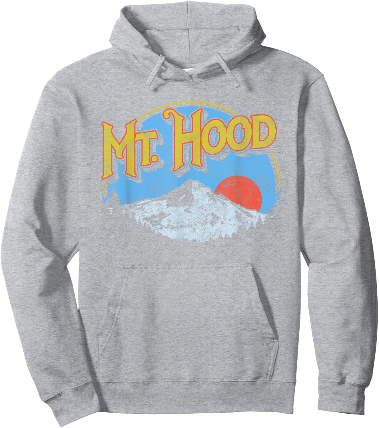 Vintage Mt Hood Oregon Nature & Outdoors Retro Graphic Shirt Hoodie - Hoodie | Ash