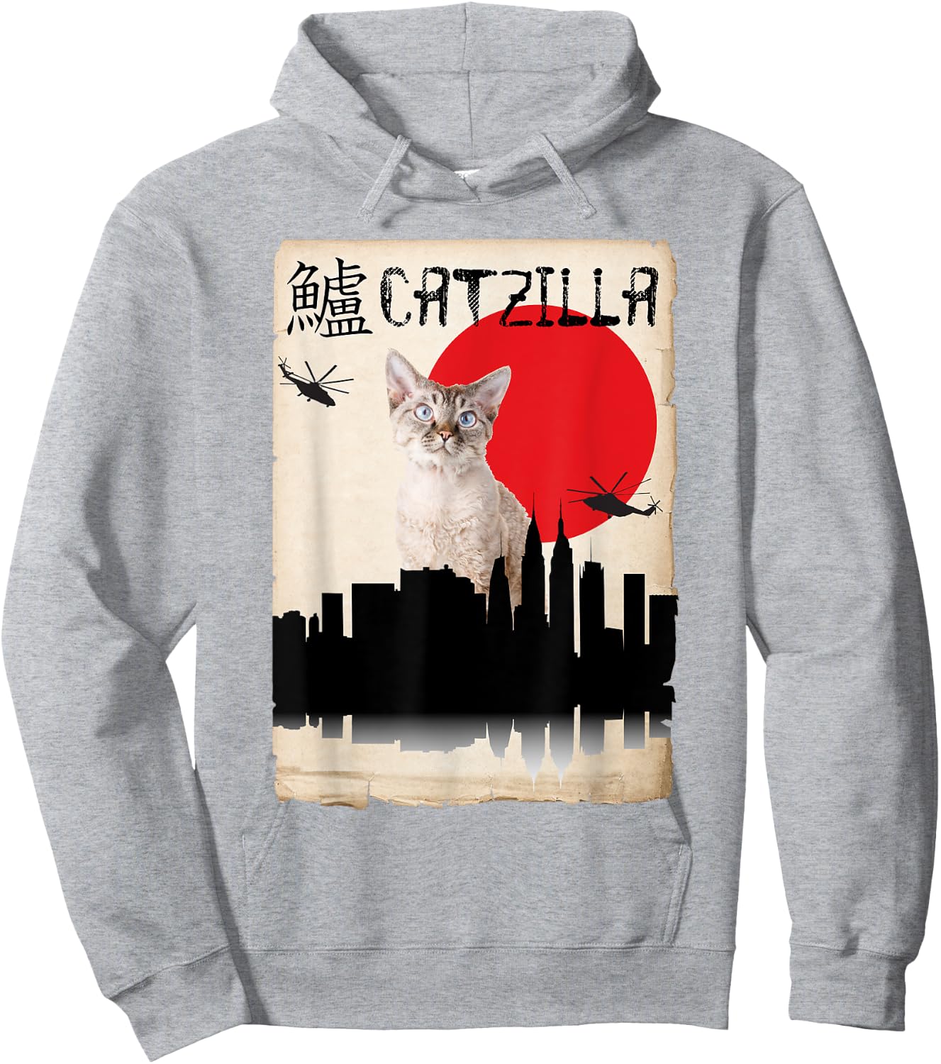 Devon Rex Cat Catzilla Women Kids Hoodie - Hoodie | Ash