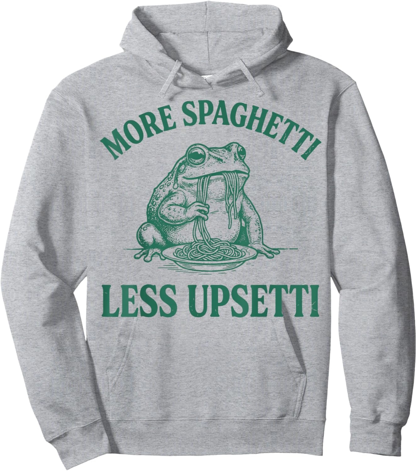 More Spaghetti Less Upsetti Frog Hoodie - Hoodie | Ash
