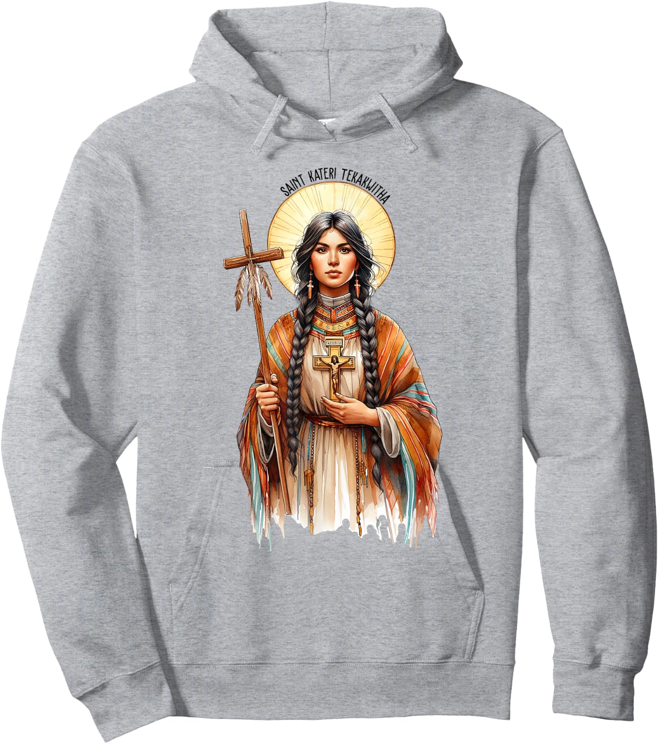 Catholic Saint Kateri Tekakwitha Lily Of The Mohawks Faith Hoodie - Hoodie | Ash