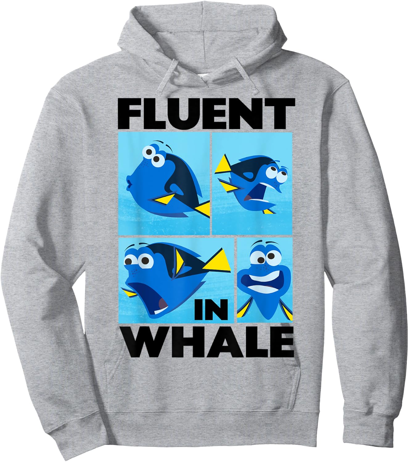 Disney Pixar Finding Dory Fluent in Whale Dory Box Ups Hoodie - Hoodie | Ash