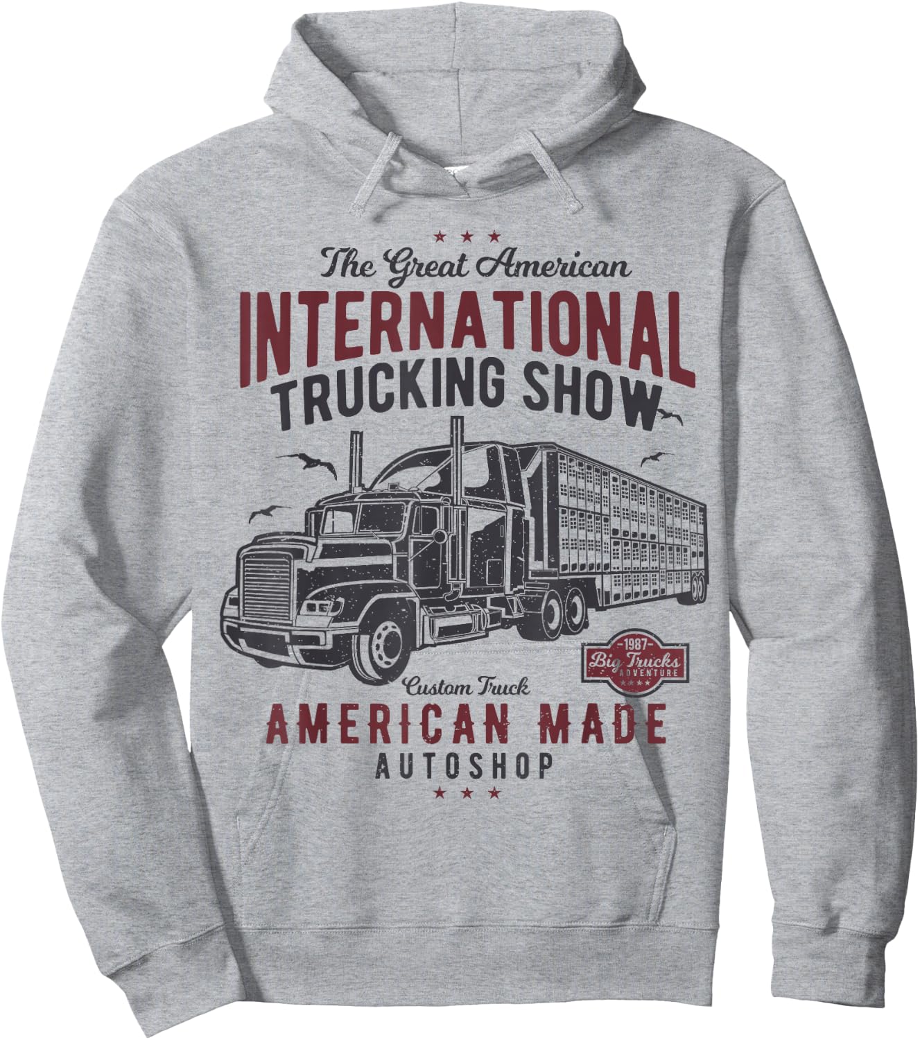 Big Truck Semi (shirt for truck driver) Hoodie - Hoodie | Ash