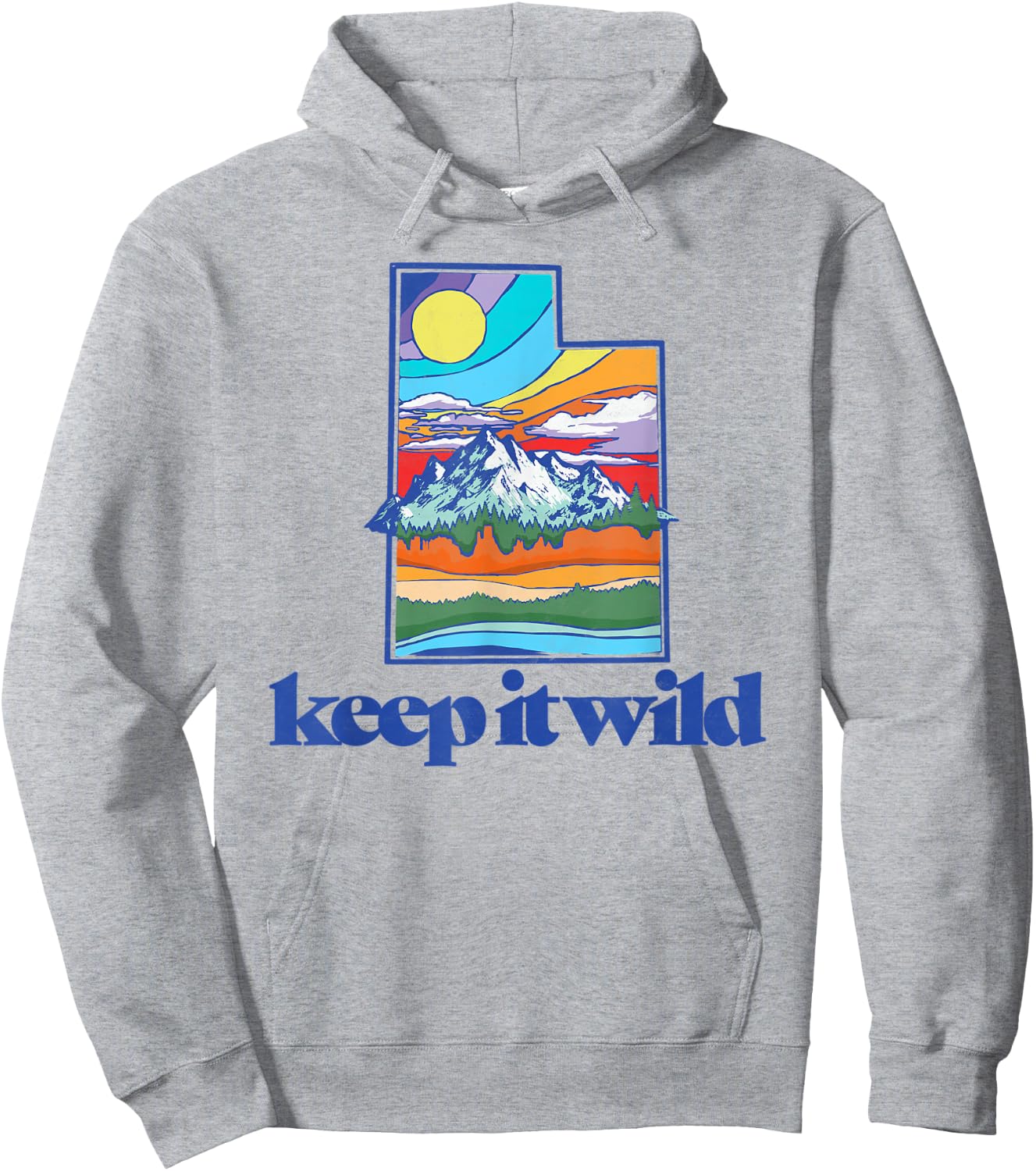 Keep It Wild Utah Vintage Nature Outdoor Graphic Hoodie - Hoodie | Ash