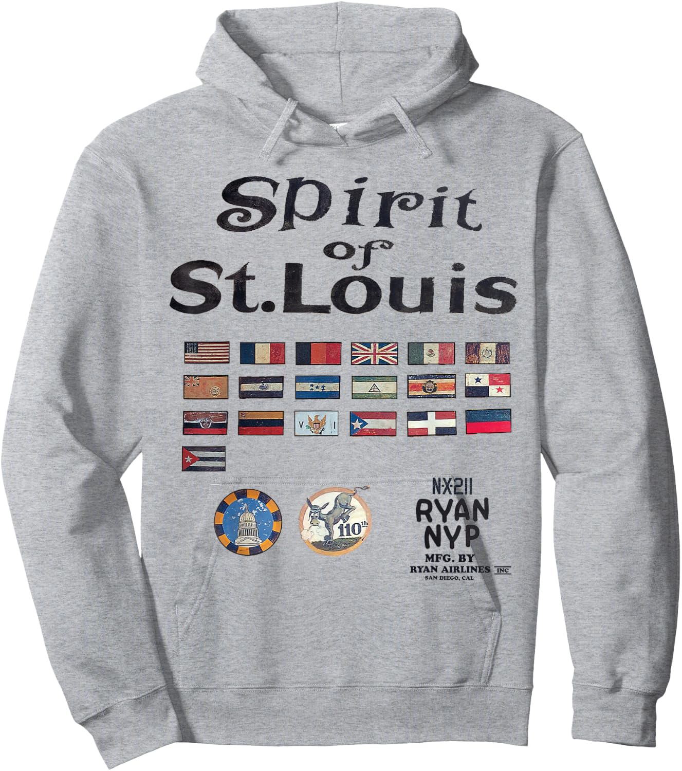 Spirit of St. Louis | Historical Aviation Series Hoodie - Hoodie | Ash