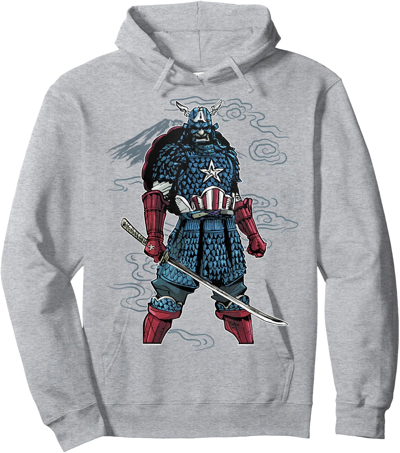 Marvel Captain America Mountain Samurai Graphic Hoodie - Hoodie | Ash