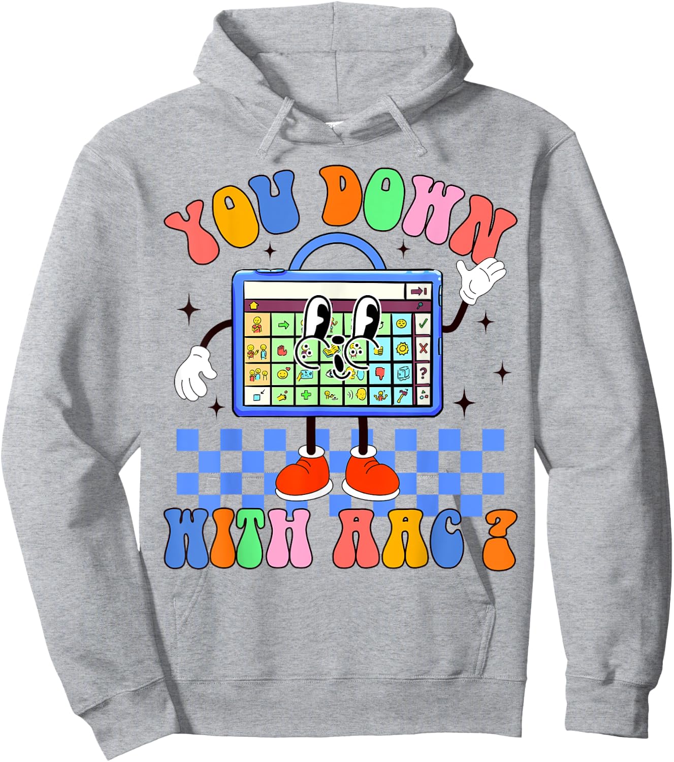 Speech Language Therapist SLP Speechie You Down With AAC Hoodie - Hoodie | Ash