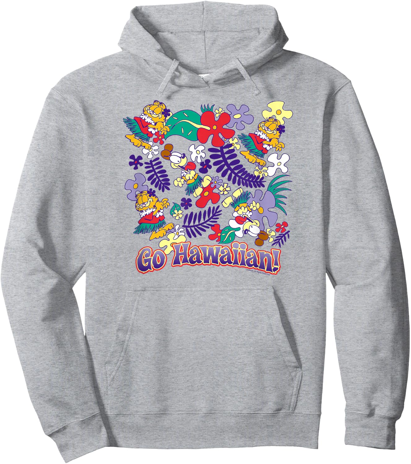 Garfield Go Hawaiian Hoodie - Hoodie | Ash