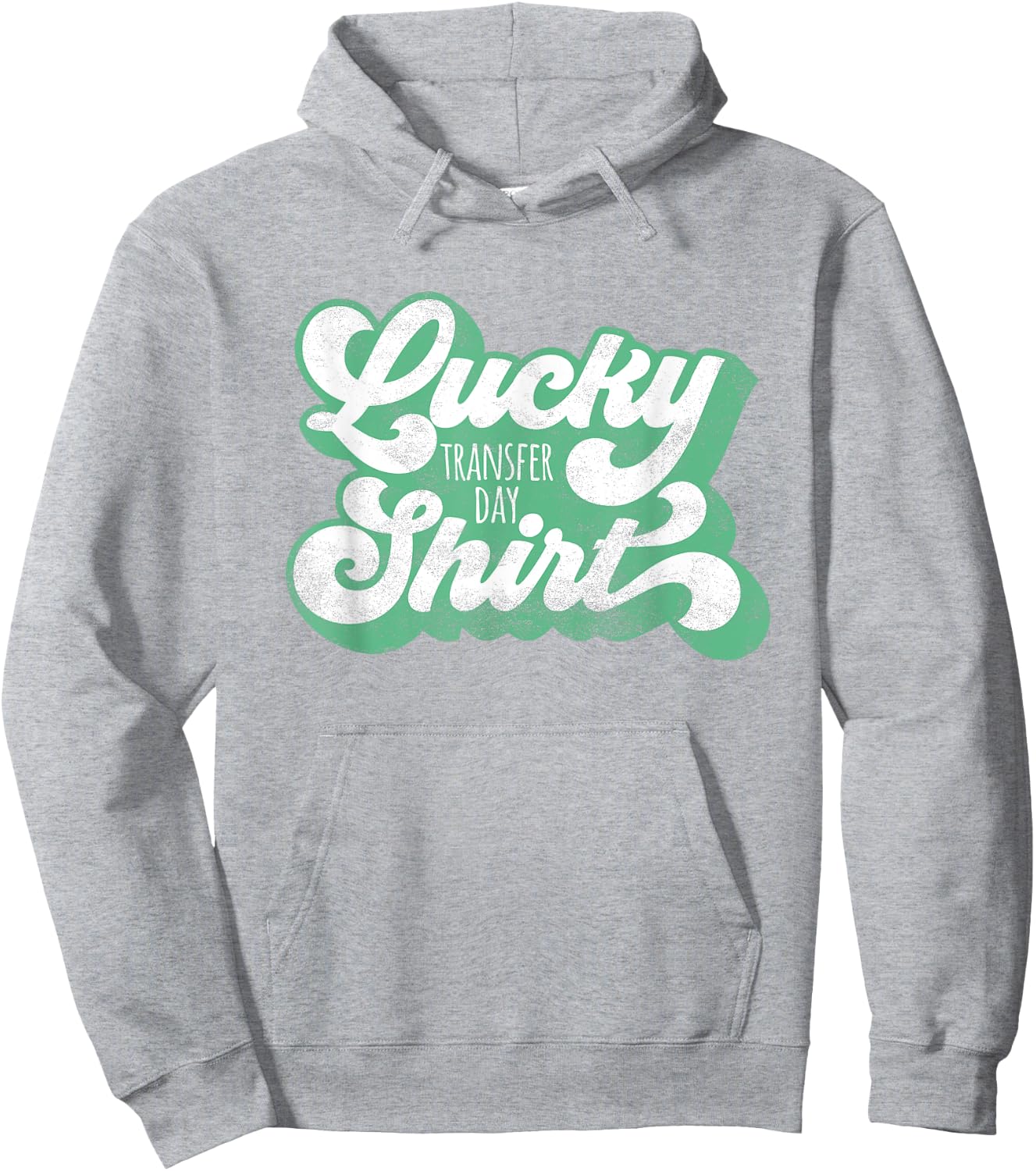 IVF - Lucky Transfer Day - Lightly Distressed Green Hoodie - Hoodie | Ash